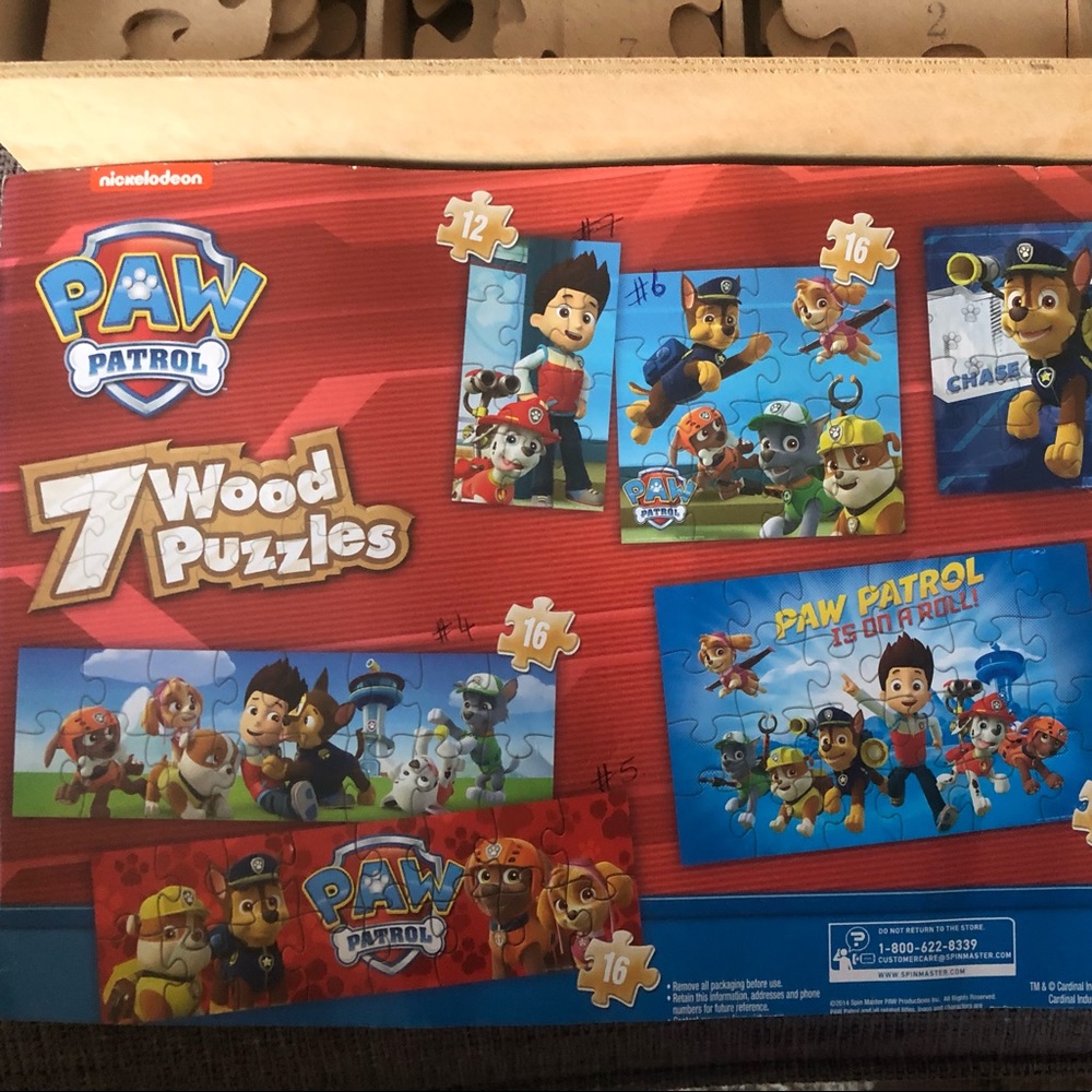 Paw Patrol 7 Wooden Jigsaw Puzzles